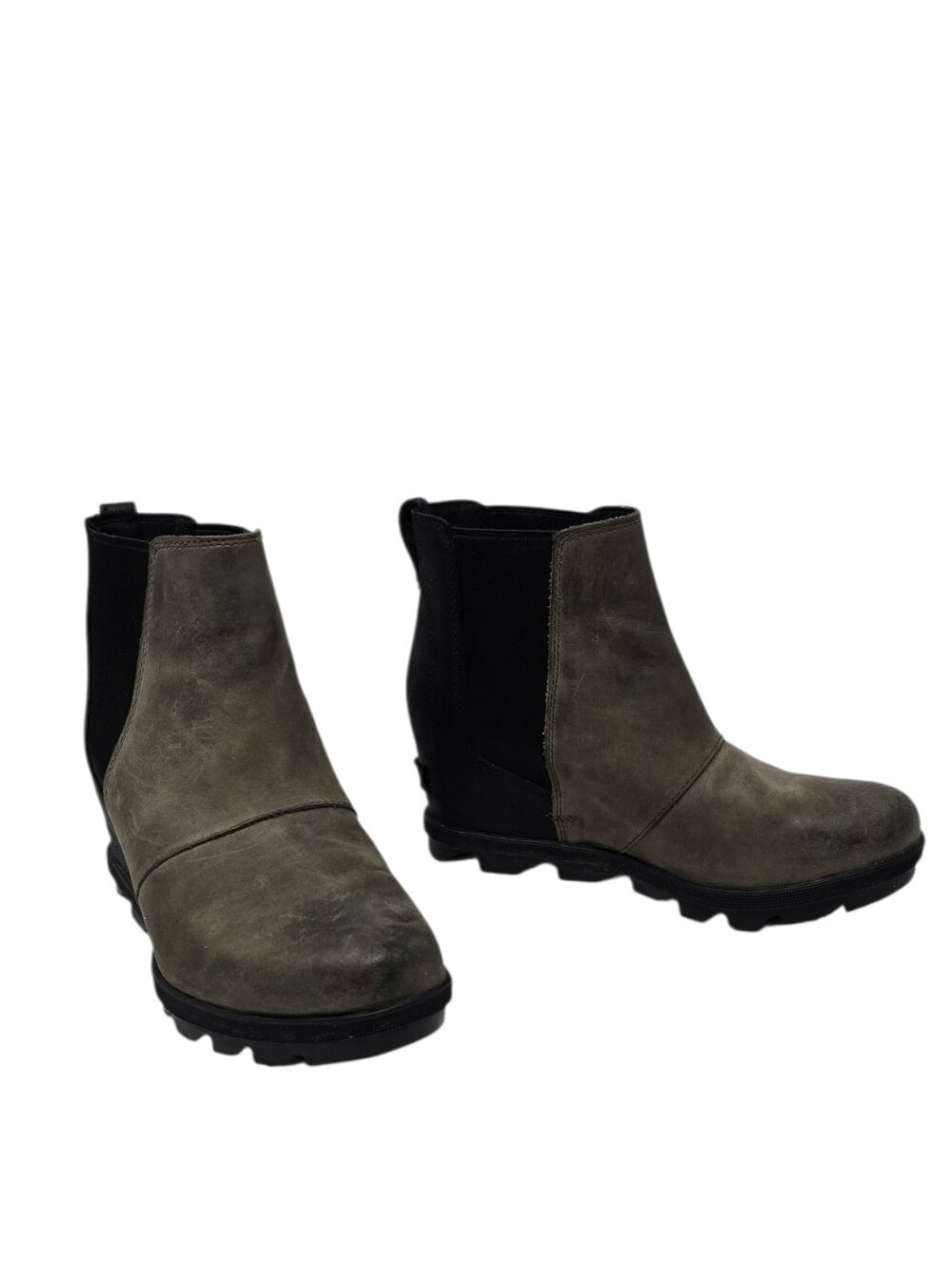 Sorel Joan Of Arctic Wedge II Chelsea Boot Waterproof Colorblock Brown Black 7.5